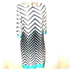 Sandra Darren polka dot mod dress size 8 petite